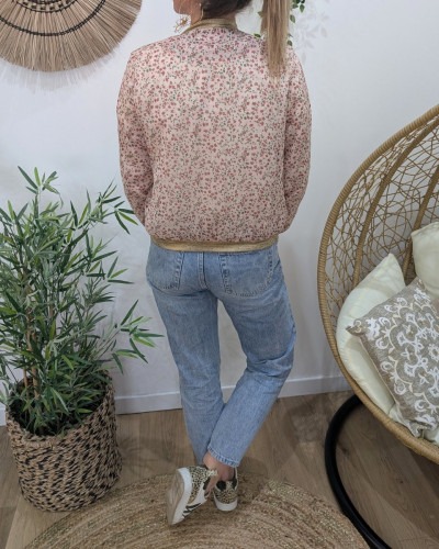 Bombers femme rose fleuri Mirella