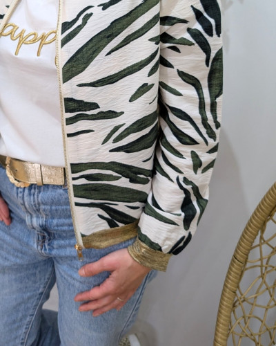 Bombers femme écru et kaki Aenor