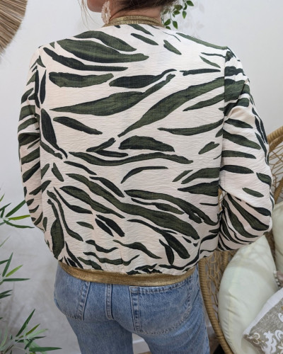 Bombers femme écru et kaki Aenor