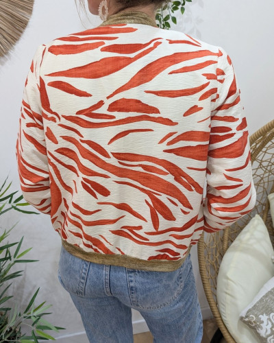 Bombers femme écru et orange Aenor