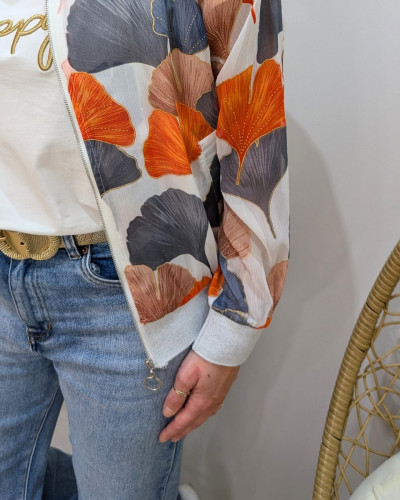 Bombers femme bleu gris orange Philomena