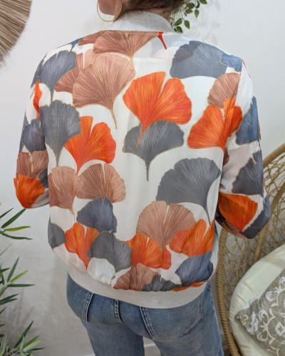 Bombers femme bleu gris orange Philomena