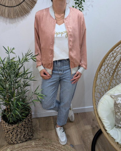 Bombers femme rose irisé