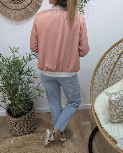 Bombers femme rose irisé