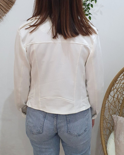 Perfecto femme suédine blanc Liviah