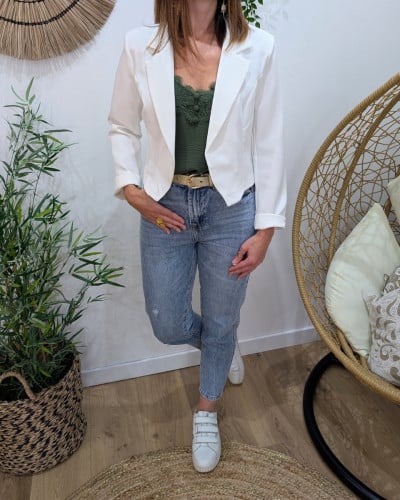 Demi Blazer femme blanc