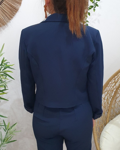 Demi Blazer femme bleu marine