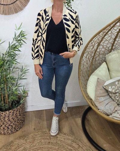 Bombers femme beige et marine Cyanna