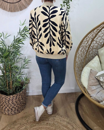 Bombers femme beige et marine Cyanna