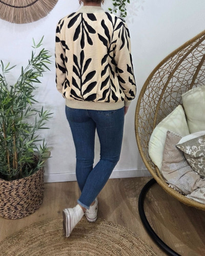 Bombers femme beige et noir Cyanna