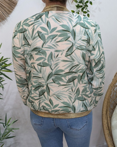 Bombers femme feuillage vert agathe Aminda