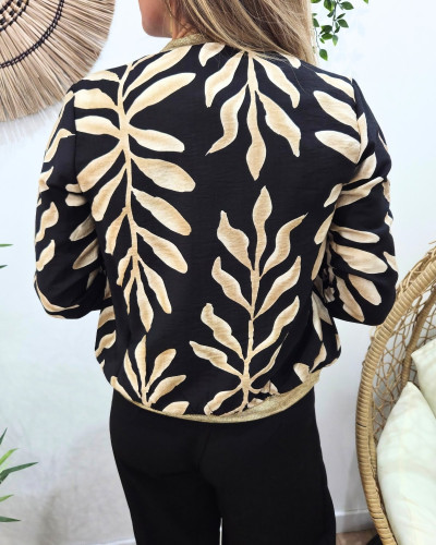 Bombers femme noir et beige Ismérie