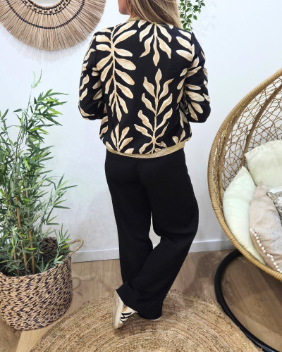 Bombers femme noir et beige Ismérie