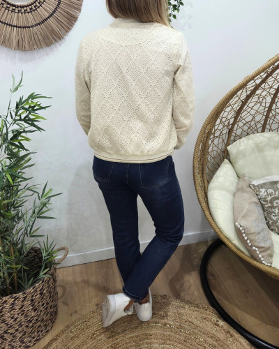 Bombers beige dentelle