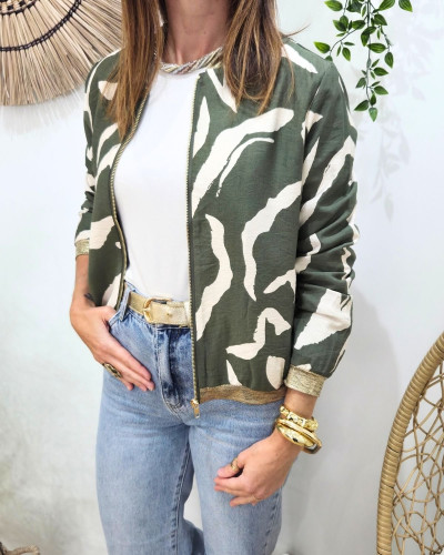 Bombers femme beige et kaki Axellea