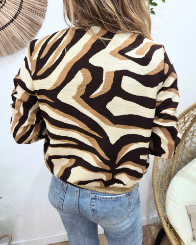 Bombers femme beige choco et camel Zélyanne