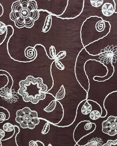 Bombers femme marron fleurs brodées beiges Ysoriah