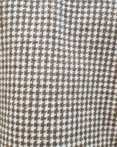 Veste à carreaux femme camel liseré doré