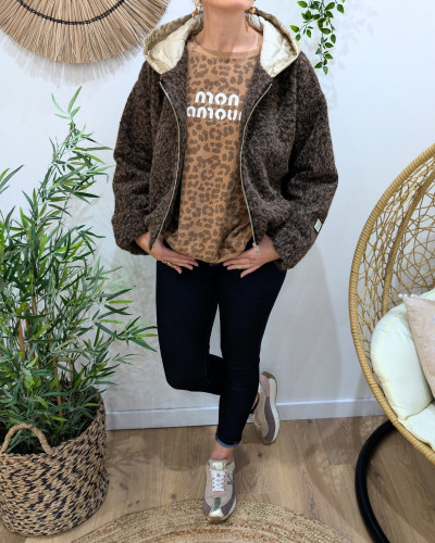 Veste femme capuche matelassée dorée Elinea