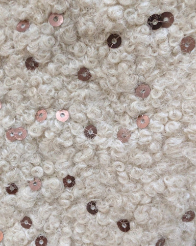 Veste femme à sequins capuche matelassée dorée Elinea