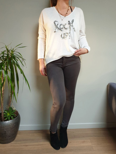 Pantalon gris fonc skinny push up taille haute 9934