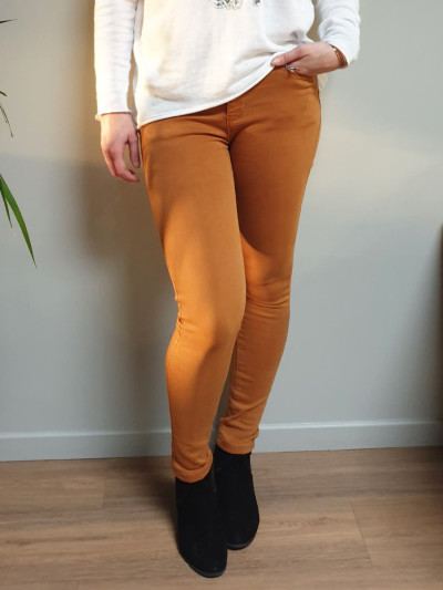 Pantalon taille haute moutarde cheap