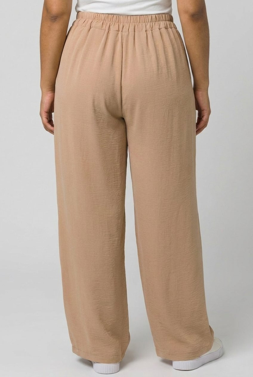 Pantalon femme fluide beige sable ceinture bijou Callista
