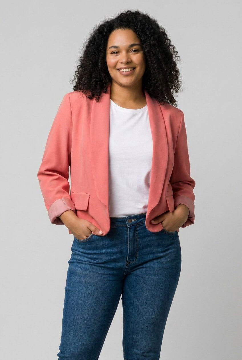 Demi blazer femme uni terracotta Sila