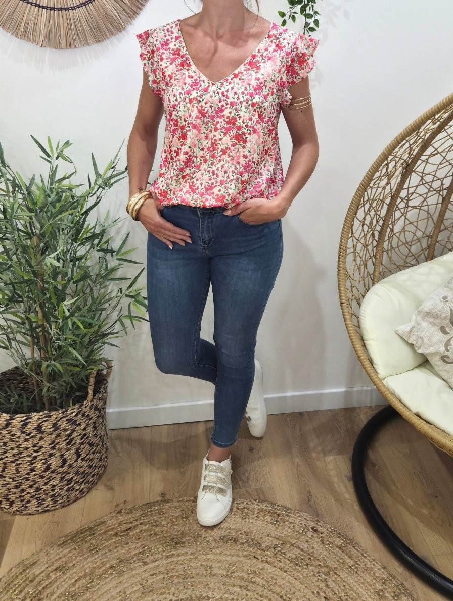Jean femme skinny push up bleu moyen Bleuenn