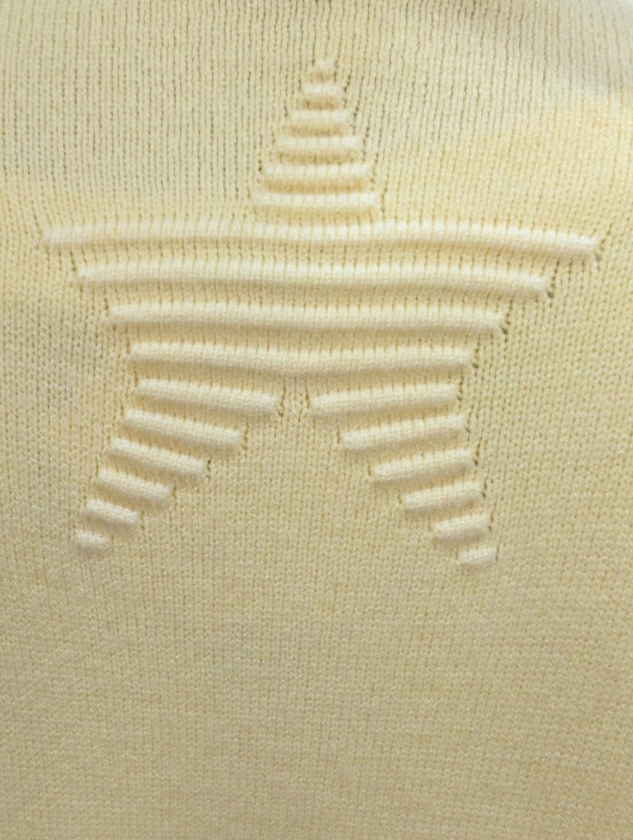 Gilet mi-long femme petite etoile relief
