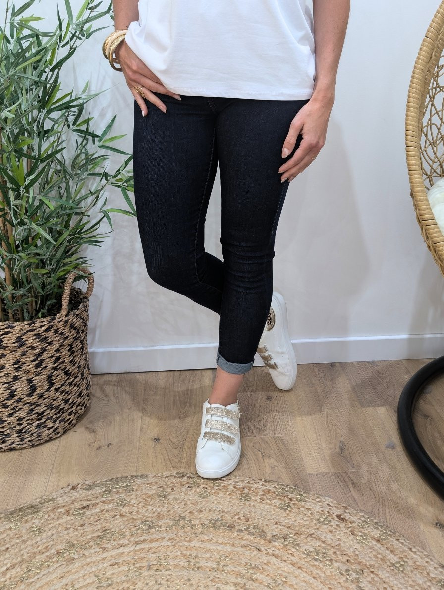 Jean femme slim bleu brut