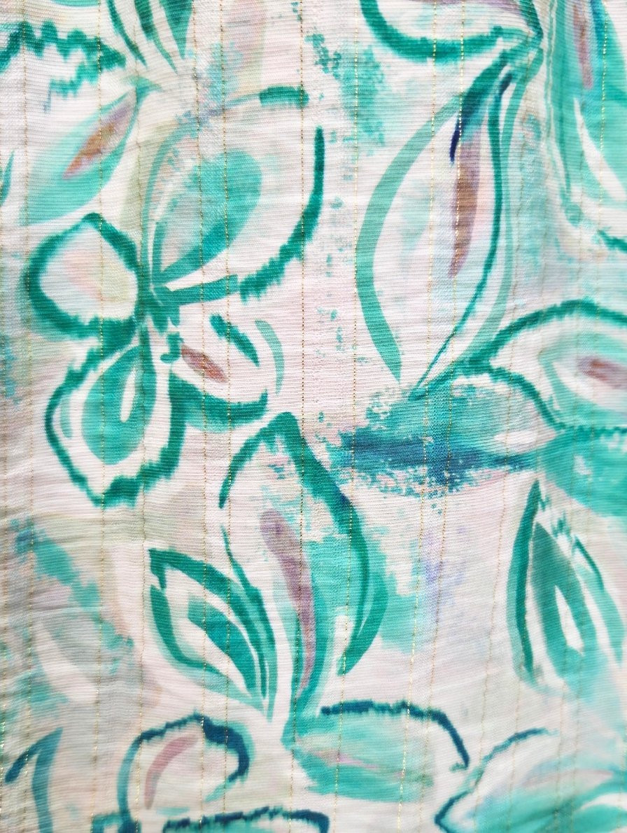  Robe longue femme fleurie verte fleurie Thémis