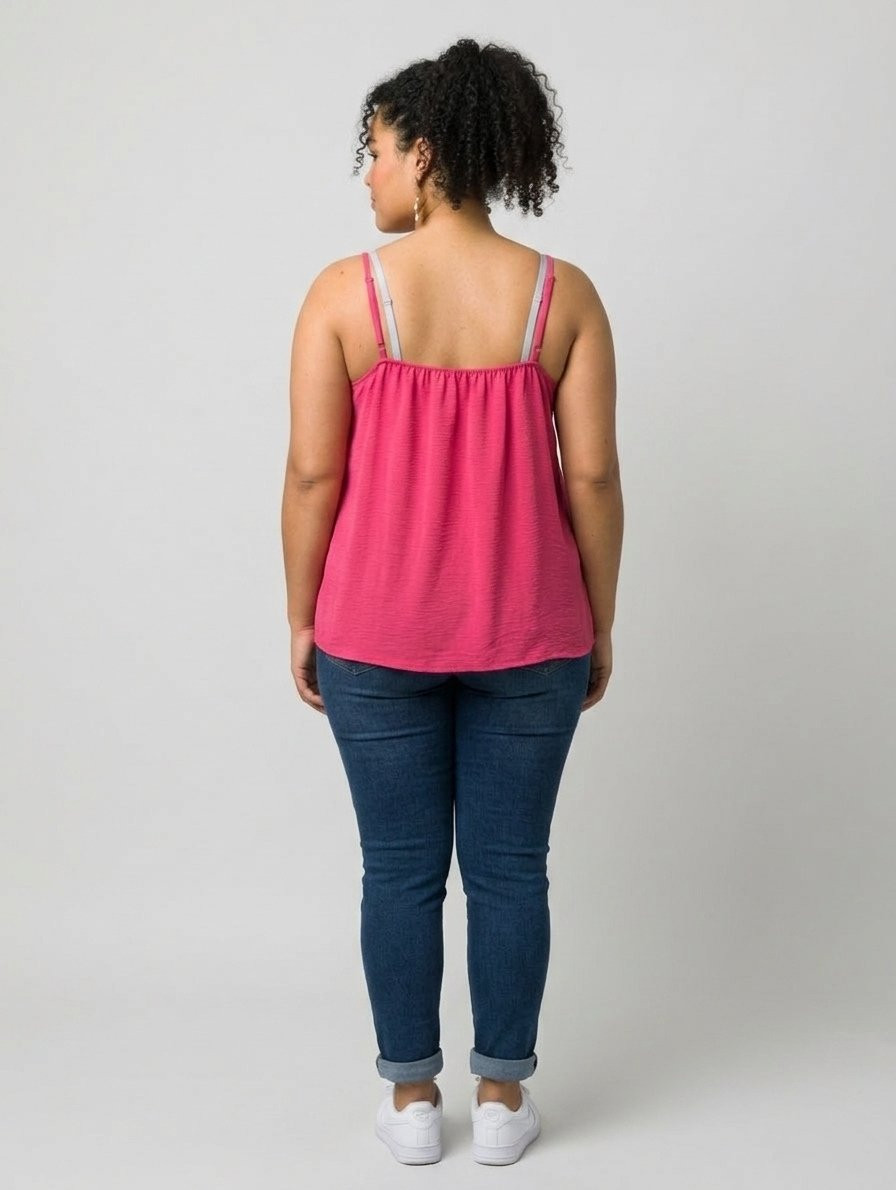 Top femme grande taille à bretelles perlées Tecla