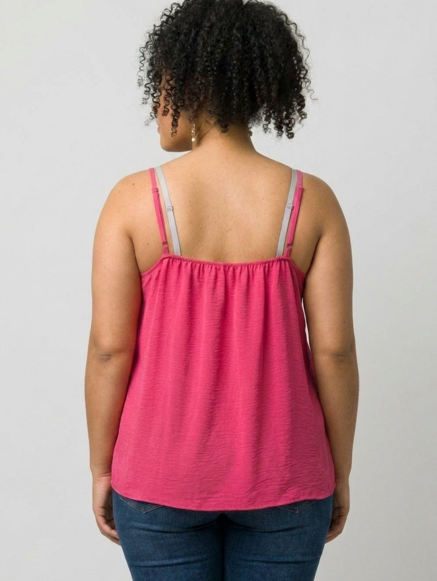Top femme grande taille à bretelles perlées Tecla