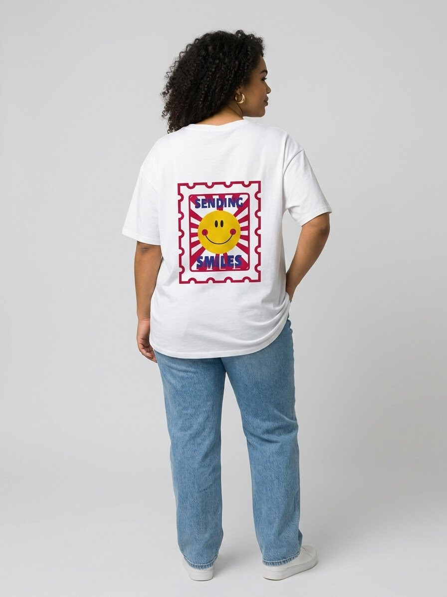 T-shirt femme col V Sending Smiles