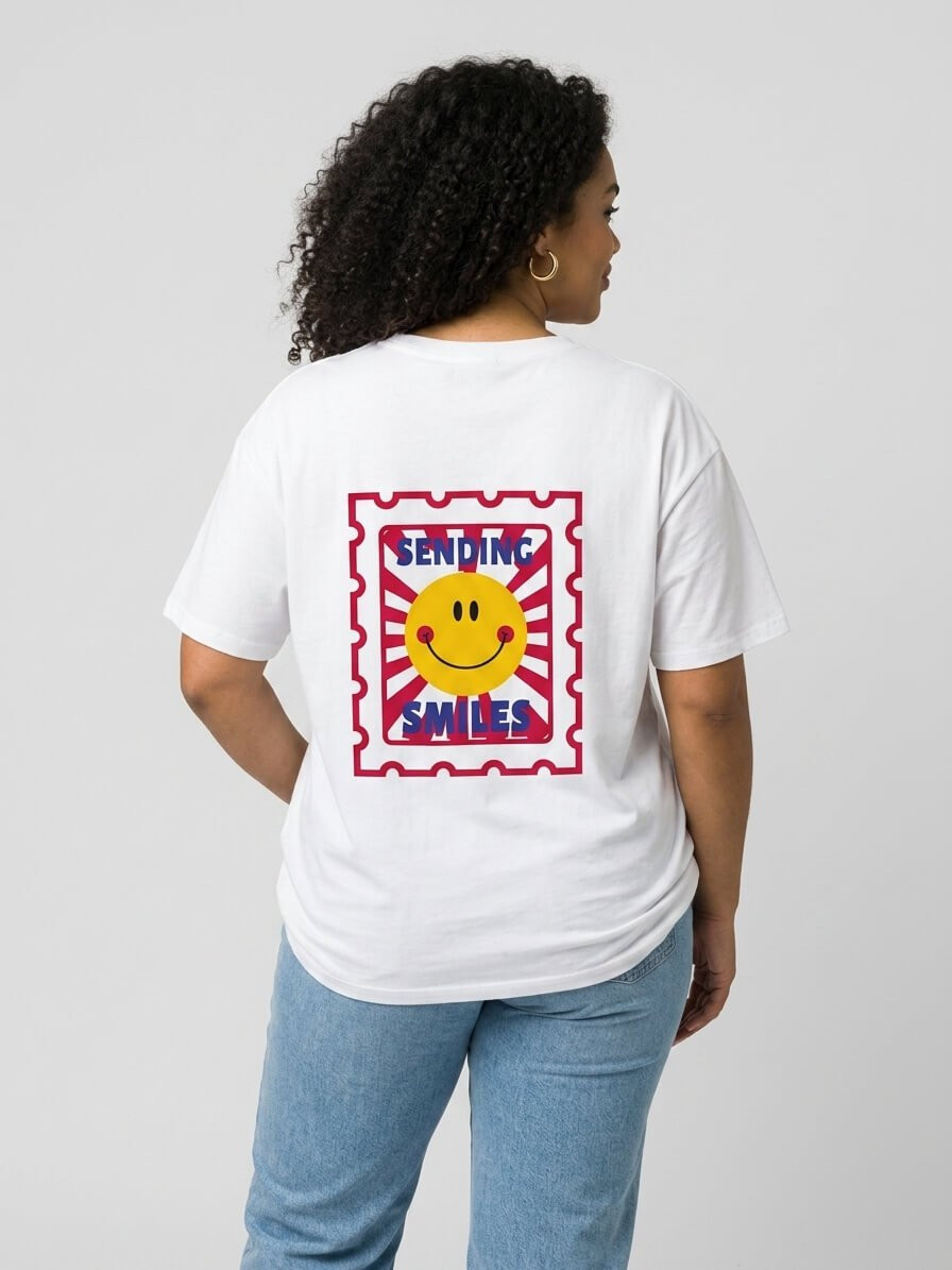 T-shirt femme col V Sending Smiles