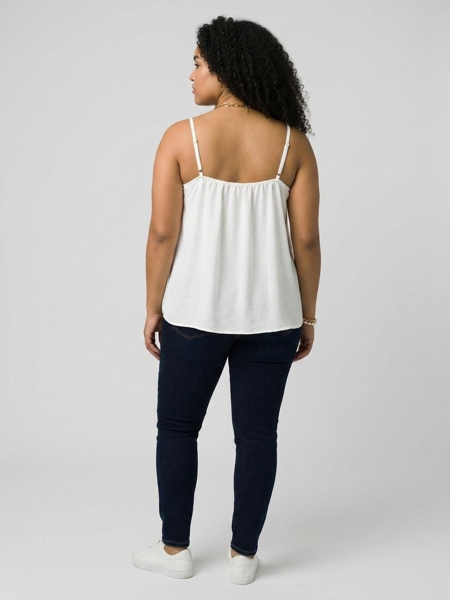 Top femme grande taille à bretelles perlées Tecla