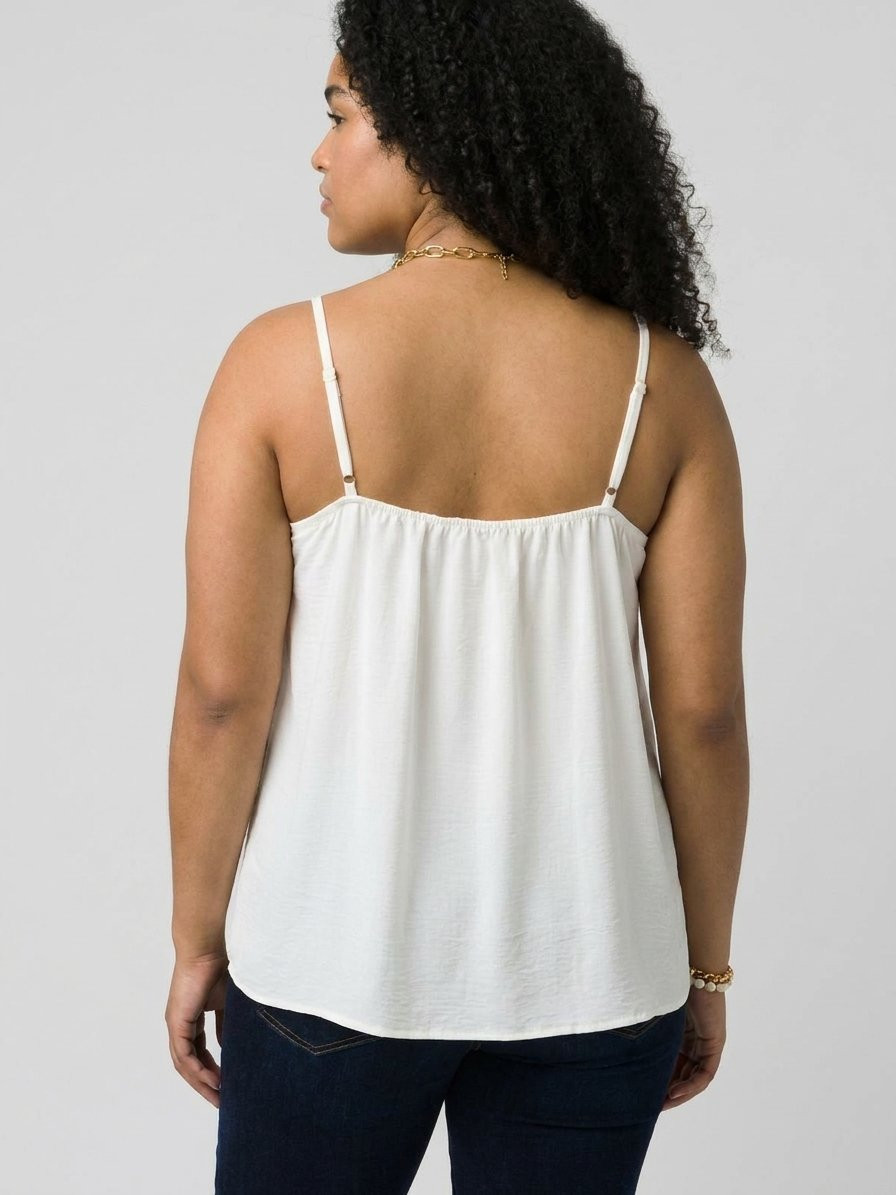 Top femme grande taille à bretelles perlées Tecla