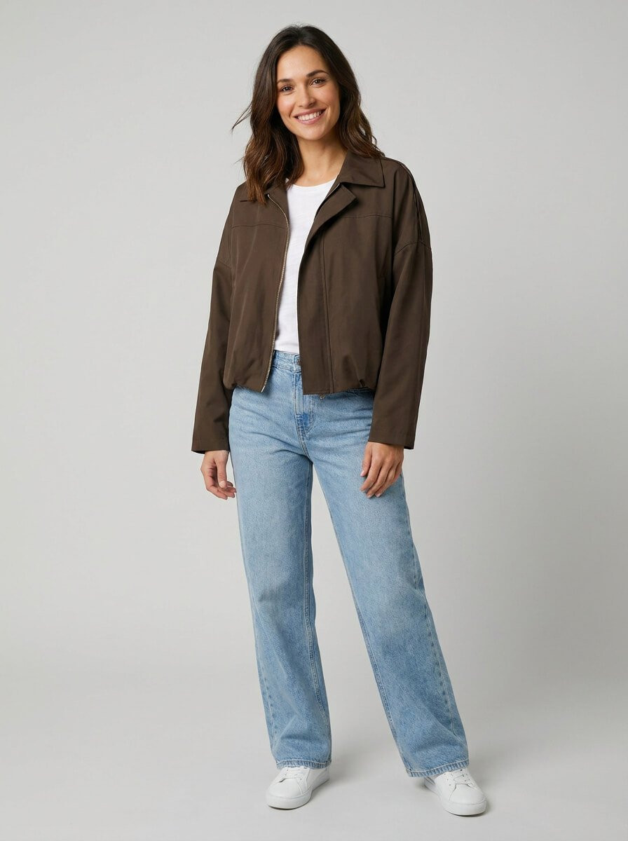 Veste femme bombers marron choco coupe vent