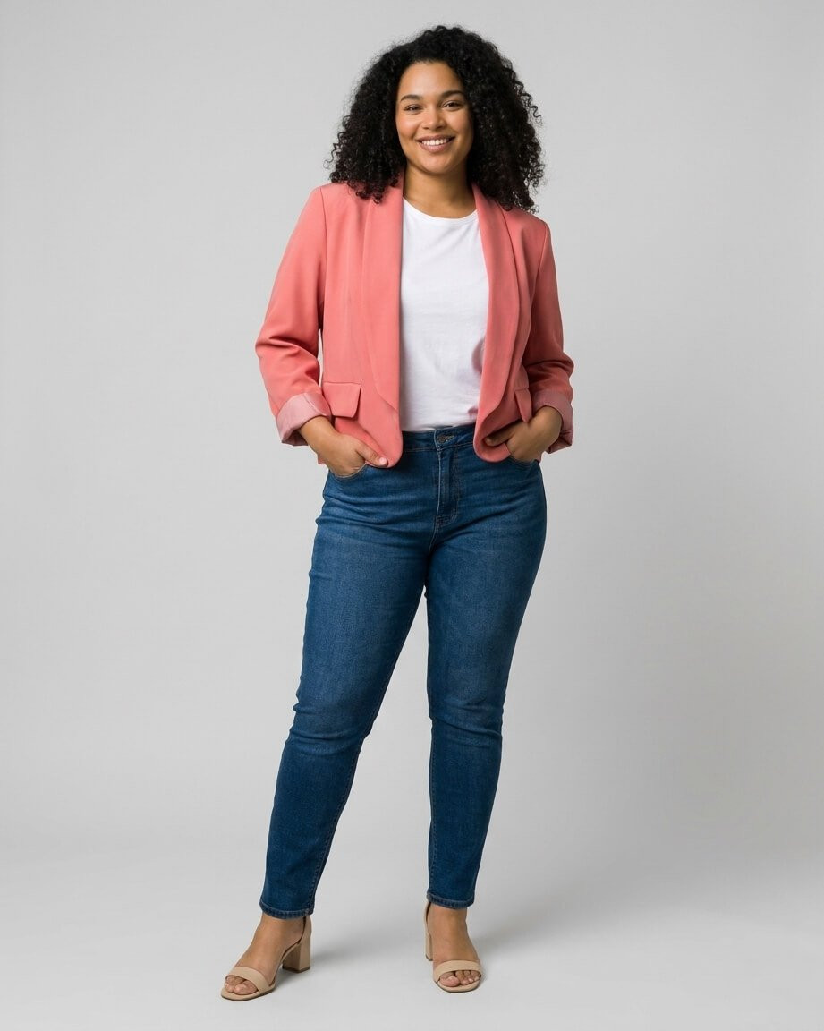 Demi blazer femme uni terracotta Sila