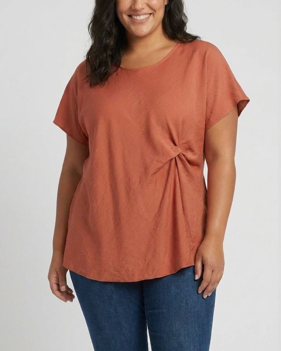 Blouse femme grande taille fluide nouée