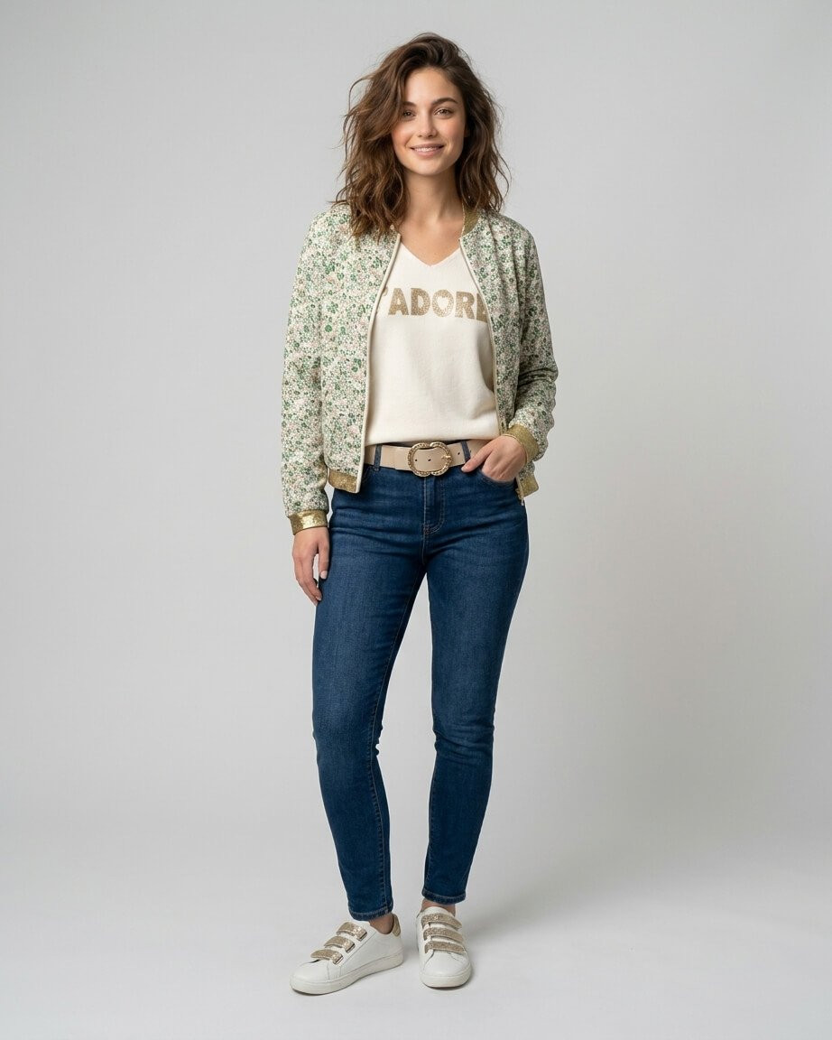 Bombers femme vert mi-saison léger Sophie
