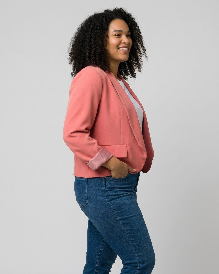 Demi blazer femme uni terracotta Sila