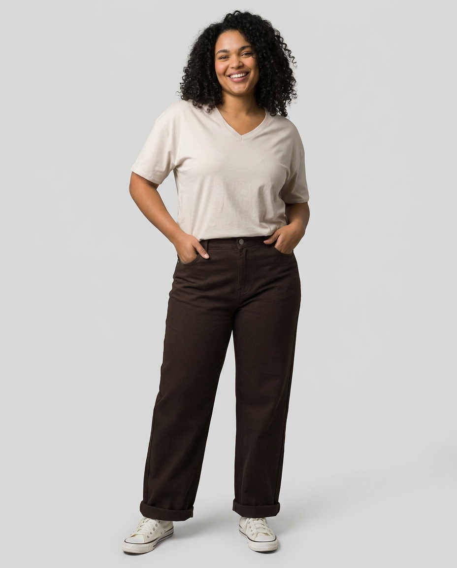 Jean femme balloon marron Egla