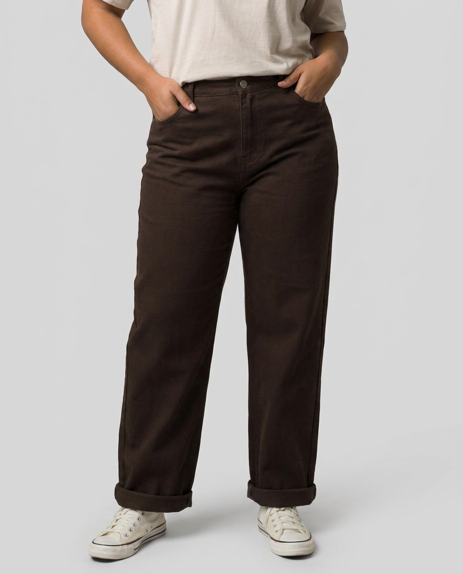 Jean femme balloon marron Egla