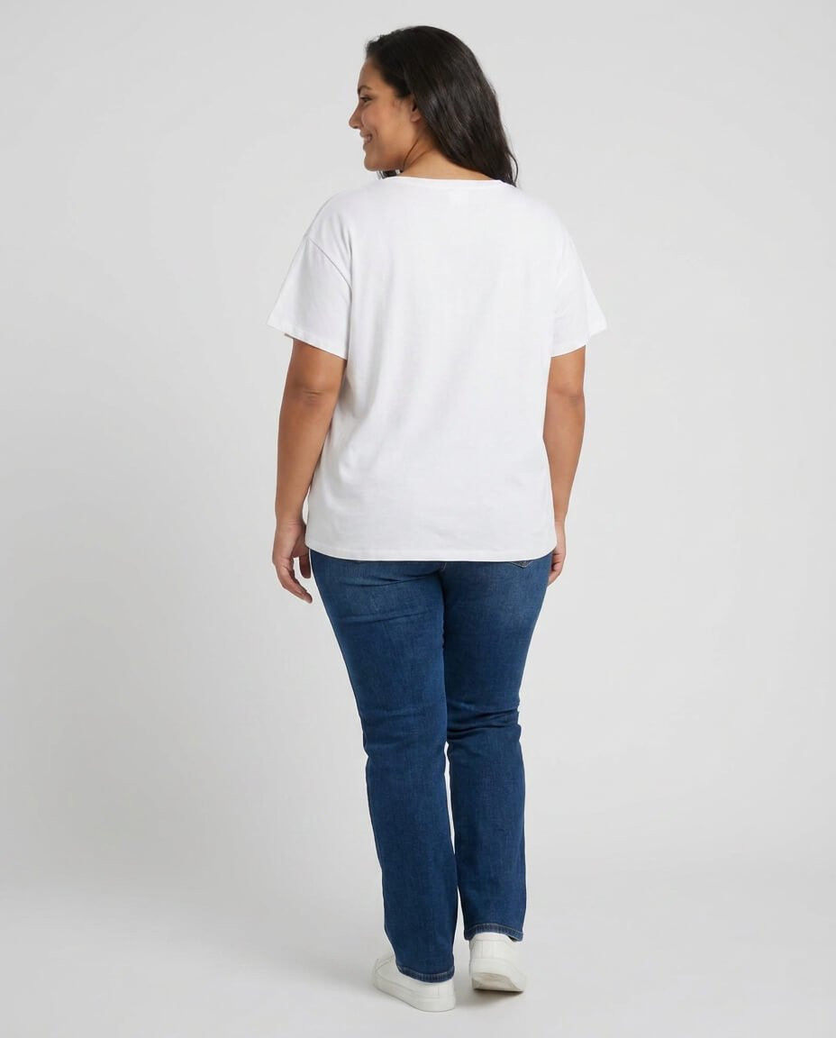 T-Shirt femme blanc citrons Ciao Bella rayures bleues