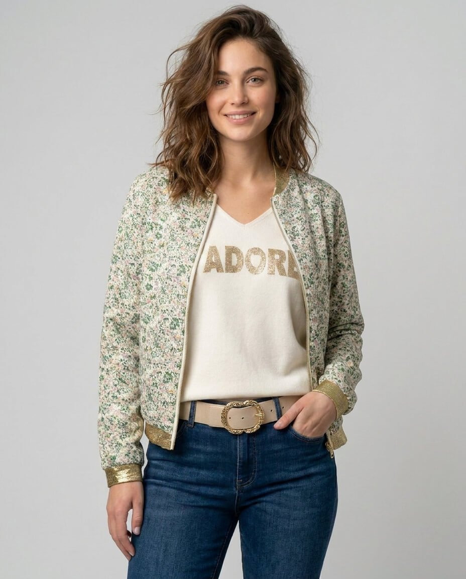 Bombers femme vert mi-saison léger Sophie