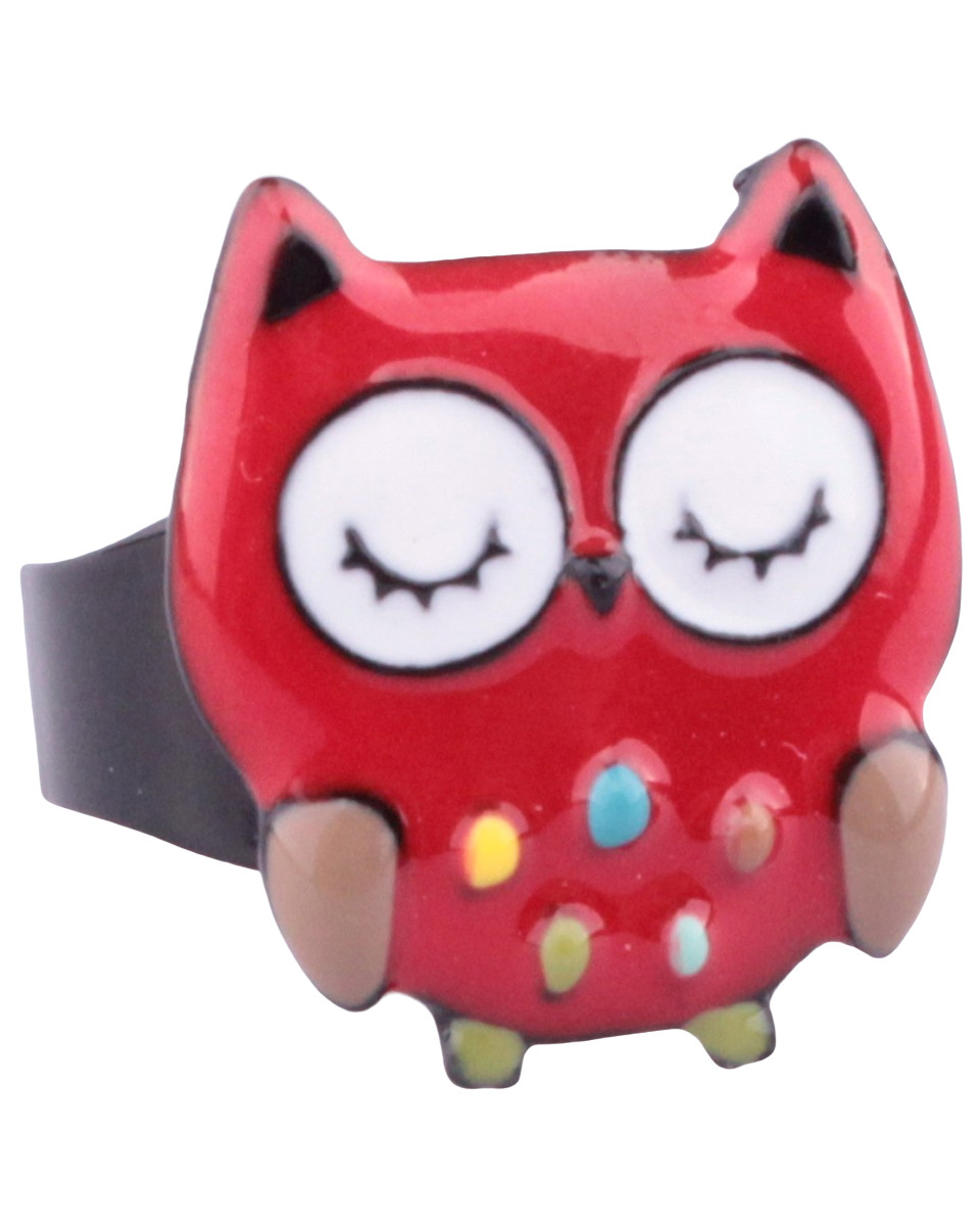 Bague Chouette rouge LOL