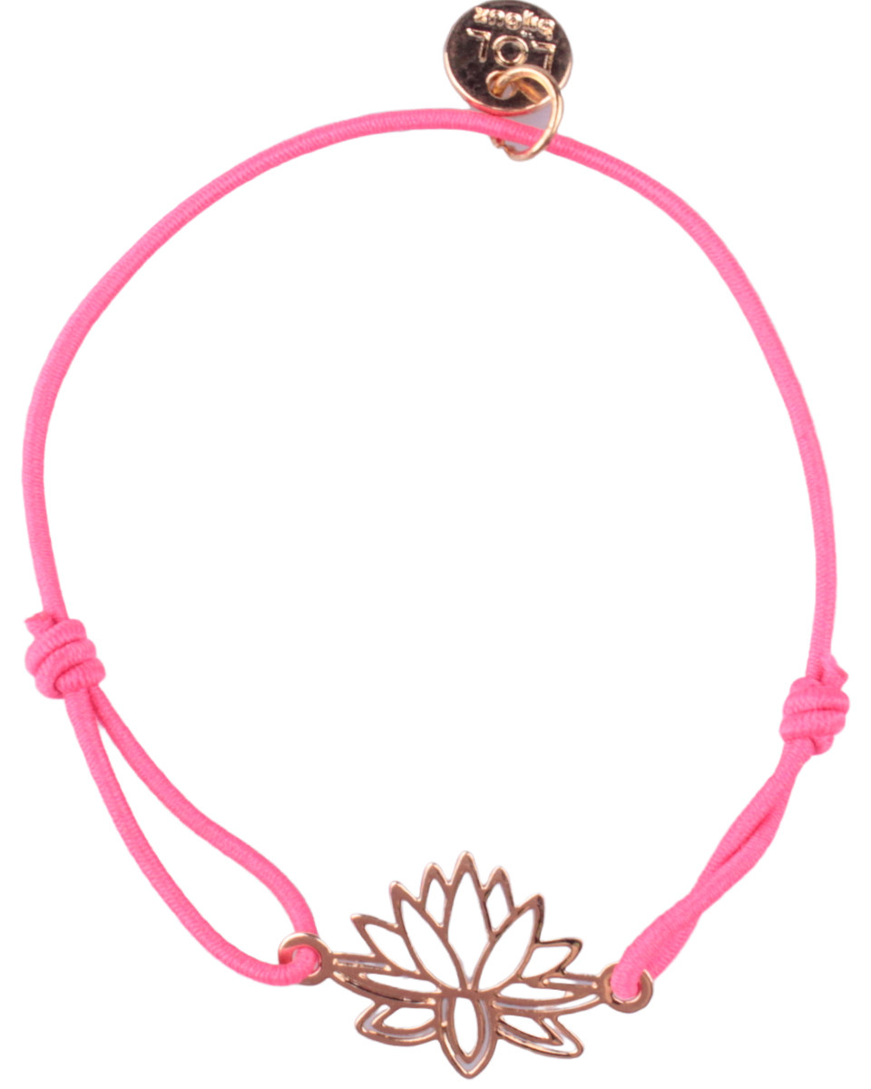 Bracelet LOL élastique lotus filigrane doré