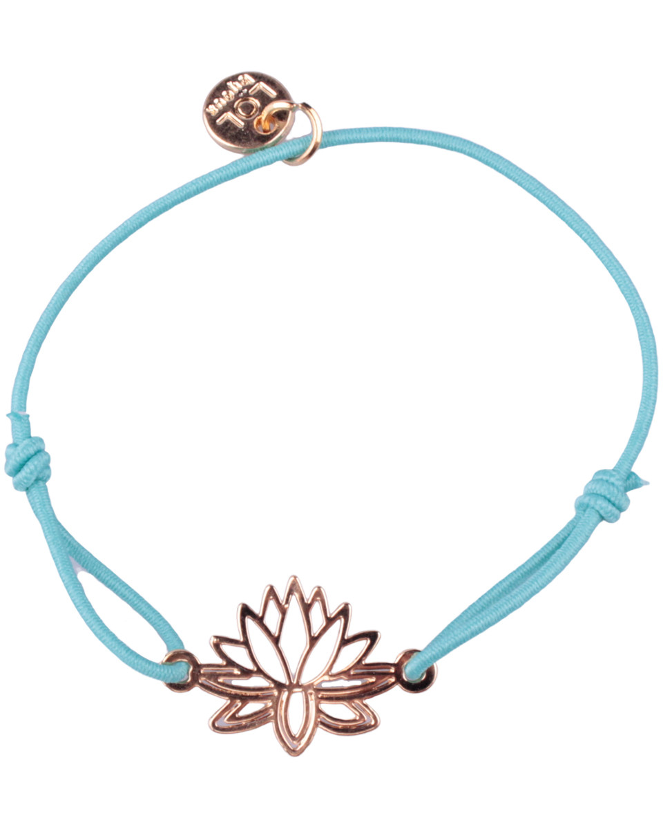 Bracelet LOL élastique lotus filigrane doré